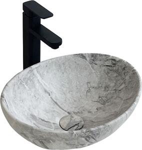 Umývadlo na dosku, keramické, kúpeľňové, okrúhle, biele, REBIKO