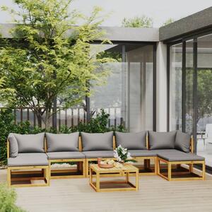 Maison Exclusive – 8-dielna záhradná súprava s vankúšmi z masívneho akátového dreva