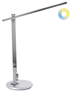 Stolná LED lampa strieborná syntetický materiál 3 režimy teploty svetla so stmievačom nastaviteľná kancelária