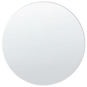 Nástenné zrkadlo strieborné okrúhle 80 x 80 cm dekoratívne na zavesenie na stenu dizajnový doplnok