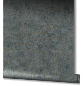 Vliesové tapety na stenu Jackie 82368, rozmer 10,05 m x 0,53 m, nápisy na stene sivo-čierny podklad, NOVAMUR 6824-50
