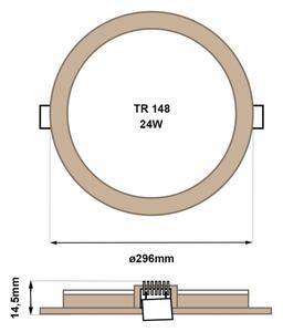 LED Podhľadové svietidlo CIRCLE LED/24W/230V 4200K pr. 29,6 cm hnedá