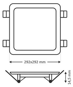 LED Podhľadové svietidlo SQUARE LED/24W/230V 4200K 29,2x29,2 cm hnedá