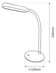 LED dotyková stmievateľná flexibilná stolná lampa LED/6W/5V USB 1200 mAh biela