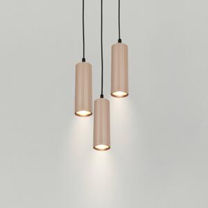 Briloner Závesné svietidlo Ida, béžové, 3-pl., Ø 20 cm, GU10, Krémová / jantárovo žltá, Kuchyňa, kov, Moderný, Závesné svietidlo