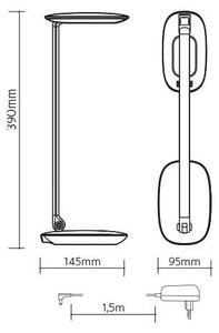 LED Stmievateľná stolná lampa s USB MOANA LED/6W/230V ružová