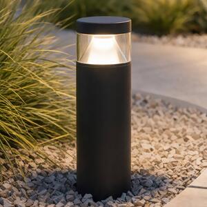 Lucande LED chodníkové svetlo Cylo, čierne, výška 50 cm, IP65, Čierna, Hliník, Dizajn, Osvetlenie príjazdovej cesty
