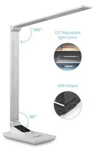 LED Stmievateľná stolná lampa s USB LED/7W/230V 3000K/4000K/5500K biela