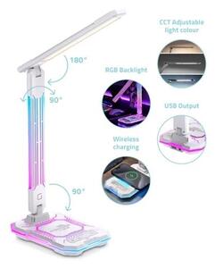 LED RGB Stmievateľná nabíjacia dotyková stolná lampa LED/7,5W/5V 2700-5300K biela