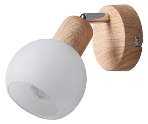 Lindby - Svenka Nástenné Svietidlo White/Light Wood/Satin Nickel