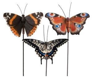 Polyresínové záhradné zápichy v súprave 3 ks Butterfly – Esschert Design