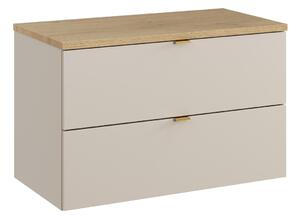 Comad Závesná skrinka pod umývadlo Dalia Cashmere Nordic s doskou 80 cm kašmírová/dub cremona