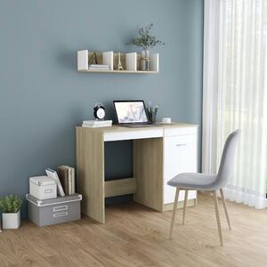 Maison Exclusive – Písací stôl, biely dub Sonoma, 100 x 50 x 76 cm, drevotrieska
