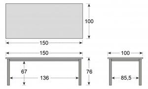 Doppler TAMAN 150x100 RUSSET FSC® - záhradné teakové sedenie s lavicou 4+1+1