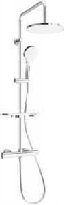 Mexen KT05 stenová sprchová súprava s dažďovými tryskami a termostatickou batériou, chrómová/biela- 771500593-00