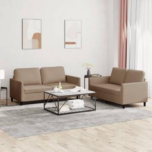 Maison Exclusive – 2-dielna sedacia súprava s vankúšmi v odtieni cappuccino-hnedá, z umelej kože