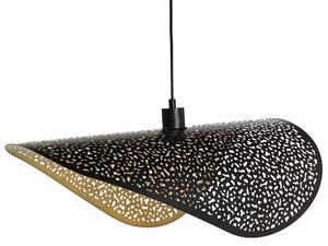 Závesná lampa čierna železo kovové tienidlo moderný glamour štýl obývacia izba jedáleň