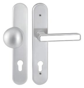 Bezpečnostné kovanie TWIN DAVID INNER H bez prekrytky (Chróm matný), kľučka ľavá / guľa, Otvor na cylindrickú vložku PZ, Twin CH-SAT (chróm matný), 90 mm