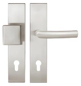 Bezpečnostné kovanie TWIN COLUMBUS BLOCK HR bez prekrytky (E - Nerez matný), kľučka-kľučka, Otvor na cylindrickú vložku PZ, Twin E (nerez matná), 72 mm
