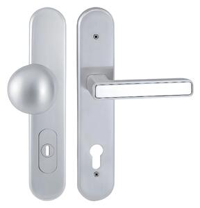 Bezpečnostné kovanie TWIN DAVID INNER H s prekrytkou (Chróm matný), kľučka ľavá / guľa, Otvor na cylindrickú vložku PZ, Twin CH-SAT (chróm matný), 90 mm