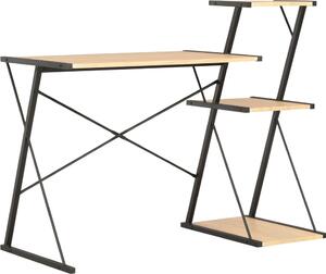 Maison Exclusive – písací stôl s policou, čierny a dubový, 116 × 50 × 93 cm
