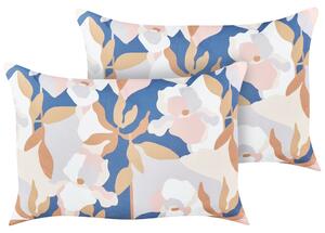 Sada 2 záhradných vankúšov viacfarebná polyester 40 x 60 cm kvetinový vzor moderný štýl vonkajšie dekorácie vodoodolná