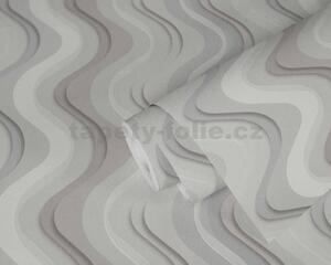 Vliesové tapety na stenu Balade 37604-3, rozmer 10, 05 m x 0, 53 m, vlnovky sivé, A.S. Création