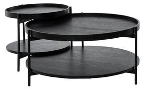 MUZZA Konferenčný stolík lanyd Ø 50 cm čierny