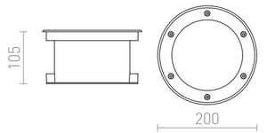 RED-Design Rendl-R10532 - LED Vonkajšie zápustné svietidlo TERRA LED/20W/230V IP67