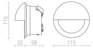RED - Design Rendl - R10558 - LED Vonkajšie vstavané svietidlo ASTERIA LED/3W/230V IP54