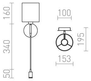 RED - Design Rendl - R10580 - LED Nástenná lampa VERSA 1xE27/42W/230V + LED/3W