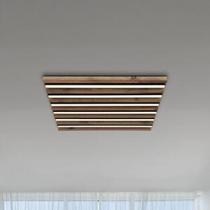 Stropné LED svetlo Hayden, dĺžka 45 cm, čierna/tmavé drevo, Čierna, Obývacia izba / jedáleň, Hliník, Stropné svetlo