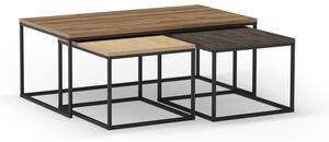 Konferenčné stolíky v súprave 3 ks v prírodnej farbe 60x110 cm Camelia – Marckeric