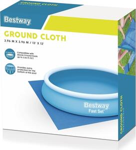 Bestway 58002 / 24, Podložka, Modrá, Polyetylen, Nadzemný bazén, Nafukovací bazén, Obdĺžnikový, Fits 3.66m (12') Fast Set Pools and 3.66m (12') Steel Pro Max Pools and 3.66m (12') Steel Pro