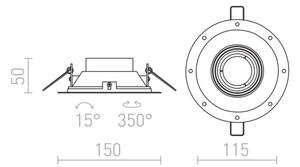 RED - Design Rendl - R12046 - Podhľadové svietidlo IPSO 1xGU10/50W/230V