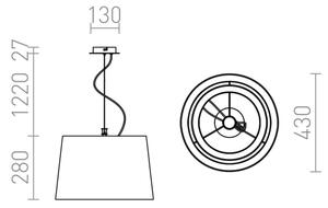 RED - Design Rendl - R12483 - Luster na lanku ESPLANADE 1xE27/42W/230V