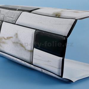 Samolepiace PVC 3D panely TPWP509, cena za kus, rozmer 30 x 30 cm, sivo-čierny obklad, IMPOL TRADE