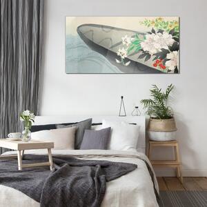 Sklenený obraz Kvetinový čln kvety voda