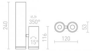 RED - Design Rendl - R12499 - LED Bodové svietidlo BOGARD 2xLED/5W/230V
