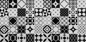Obkladové panely 3D PVC 0003, cena za kus, rozmer 960 x 485 mm, mozaika Barcelona čierno-biela, IMPOL TRADE