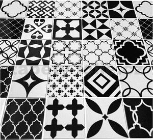 Obkladové panely 3D PVC 0003, cena za kus, rozmer 960 x 485 mm, mozaika Barcelona čierno-biela, IMPOL TRADE