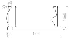RED - Design Rendl - R12718 - LED Luster na lanku PESANTE LED/40W/230V