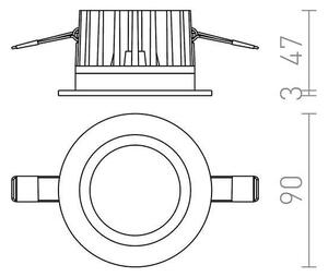 RED - Design Rendl - R12716 - LED Kúpeľňové podhľadové svietidlo TOLEDO 8W/230V IP44