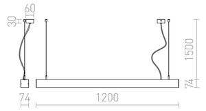 RED - Design Rendl - R12720 - LED Luster na lanku PESANTE LED/40W/230V