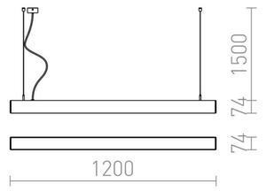 RED - Design Rendl - R12721 - LED Luster na lanku PESANTE LED/40W/230V čierna