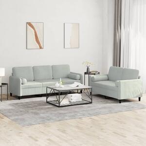 Maison Exclusive – 2-dielna sedacia súprava s vankúšmi, svetlosivý zamat
