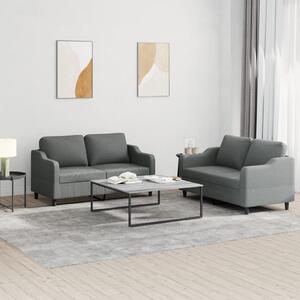 Maison Exclusive – 2-dielna sedacia súprava s vankúšmi, tmavosivá látka
