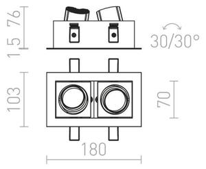 RED - Design Rendl - R12857 - LED Podhľadové svietidlo BONDY 2xLED/7W/230V