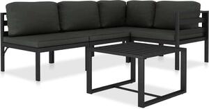 Maison Exclusive – 5-dielna záhradná súprava s vankúšmi, hliník, antracitová