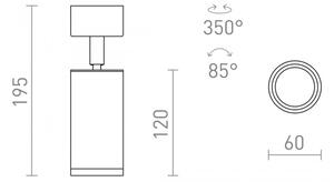 RED - Design Rendl - R13363 - Bodové svietidlo BELENOS 1xGU10/9W/230V